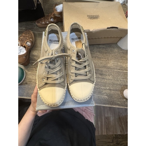 Palladium Unisex-Adult Plshock Og U Hi-Top Trainers Dusky Green Size 10 M 11.5 W - Picture 3 of 10